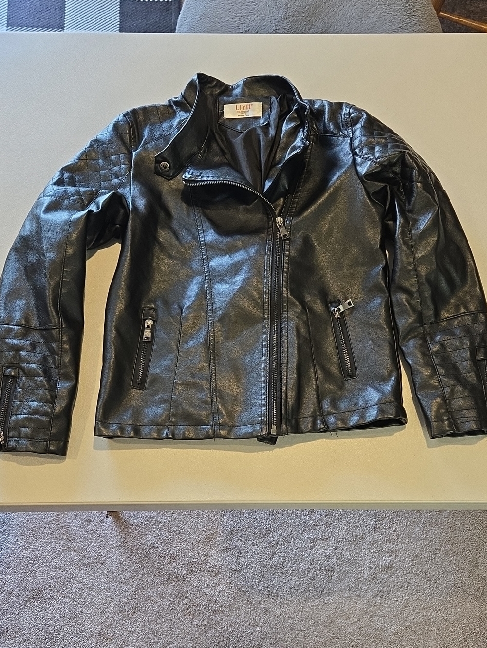 Black Faux Leather Moto Jacket